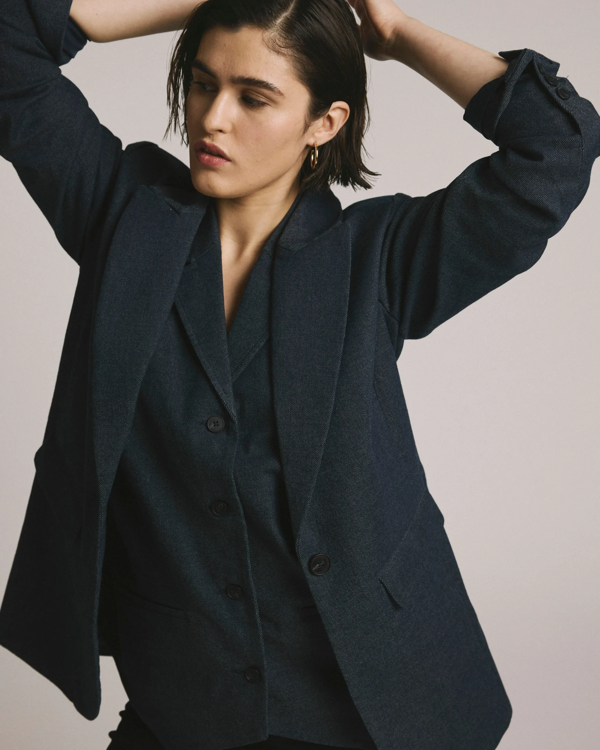 Percy Denim Look Blazer Dark Indigo