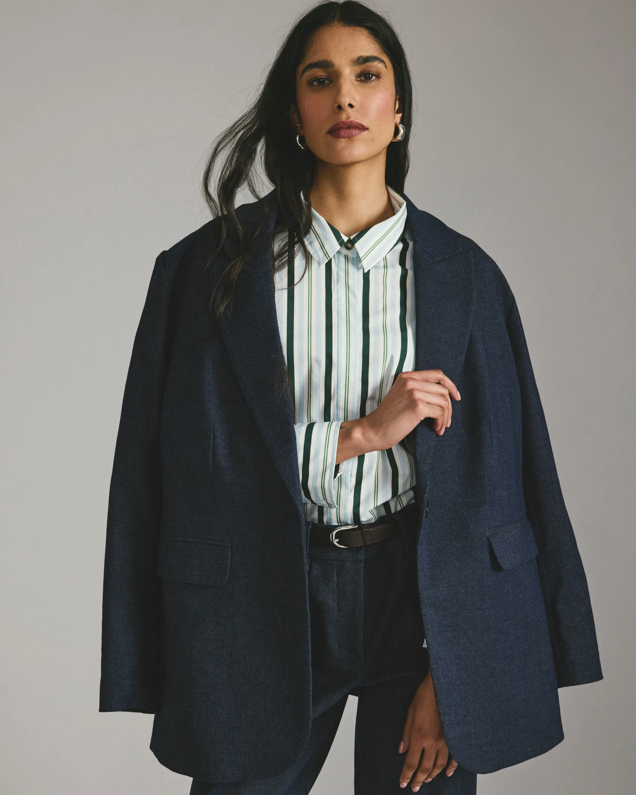 Percy Denim Look Blazer Dark Indigo