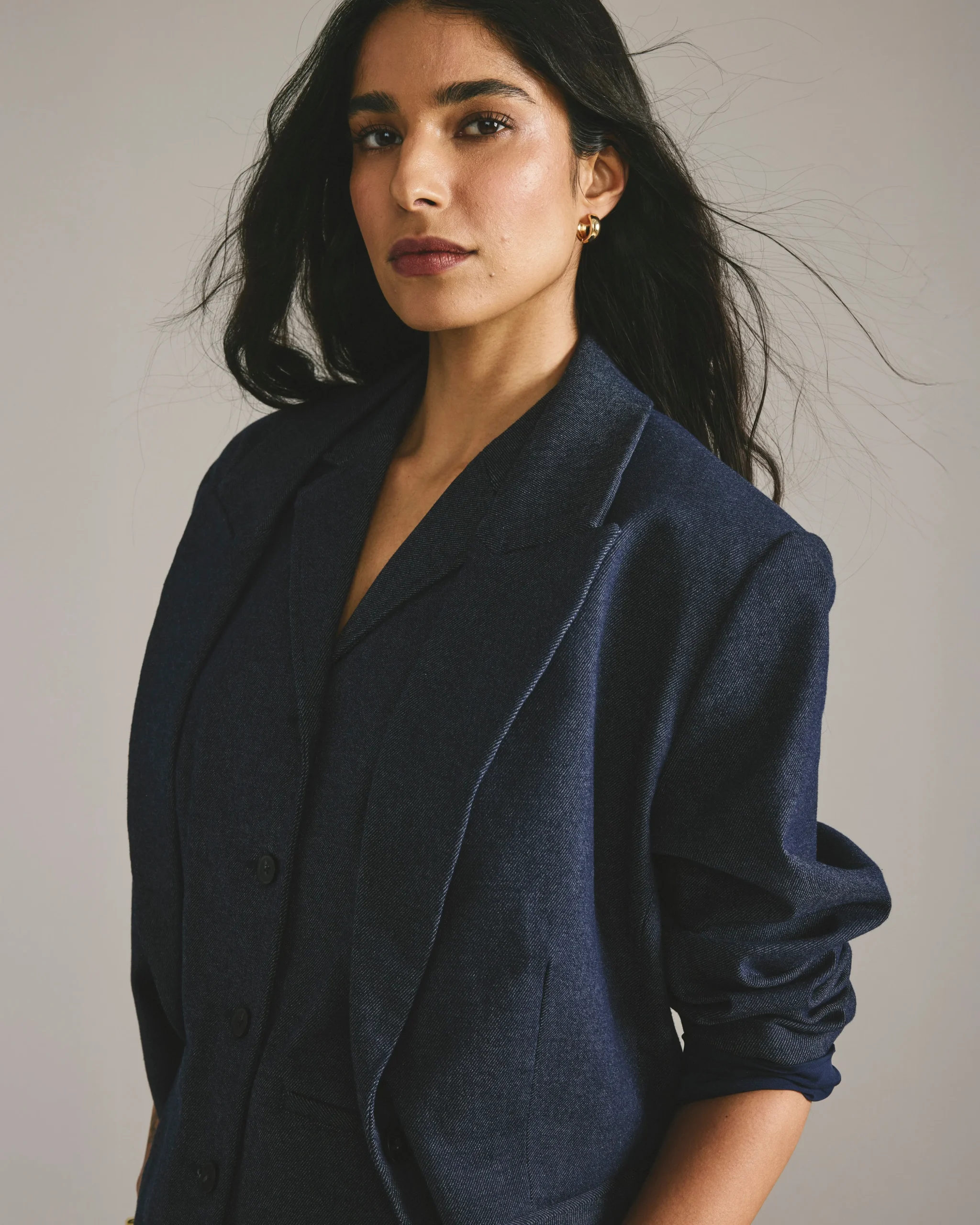 Percy Denim Look Blazer Dark Indigo