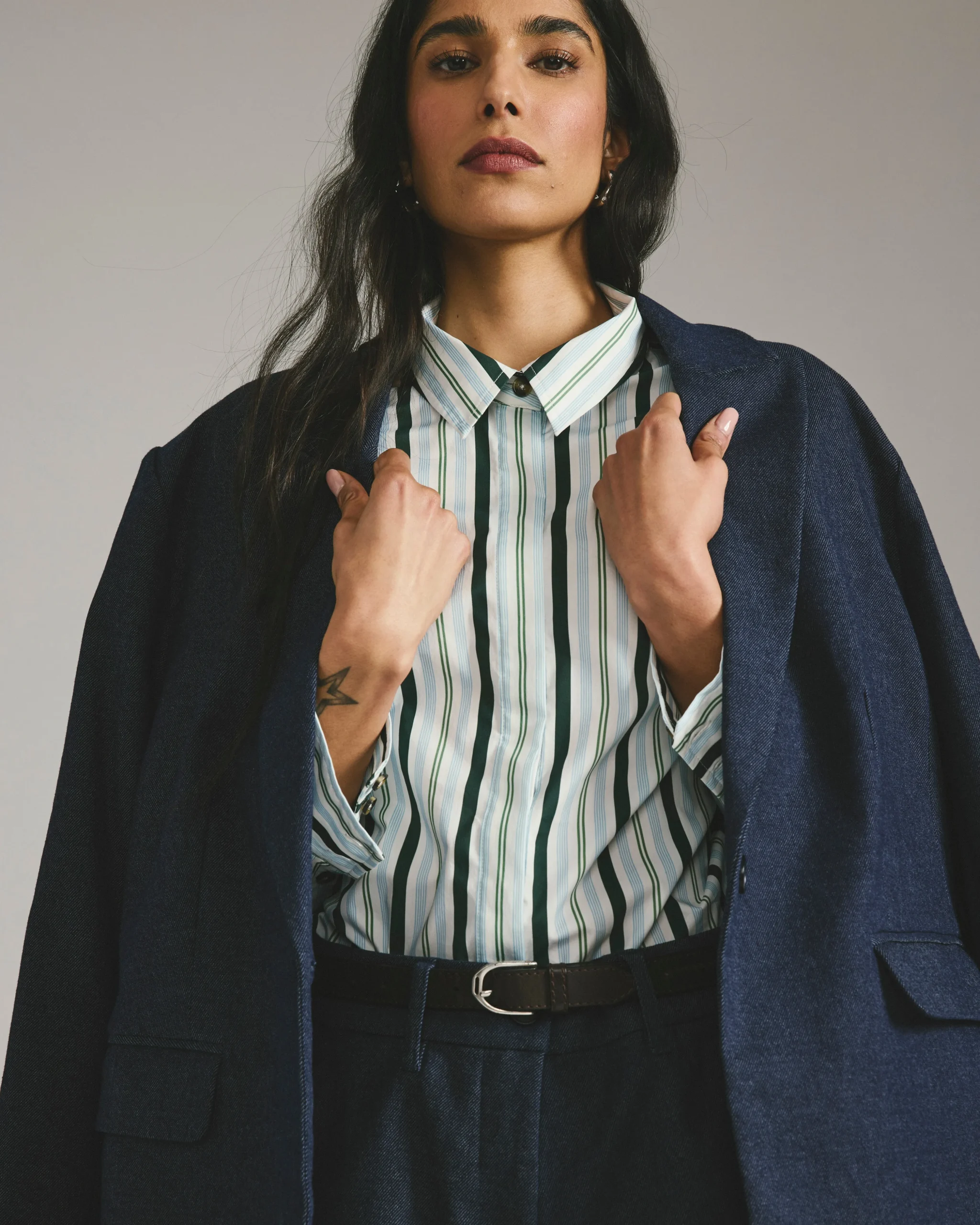 Percy Denim Look Blazer Dark Indigo