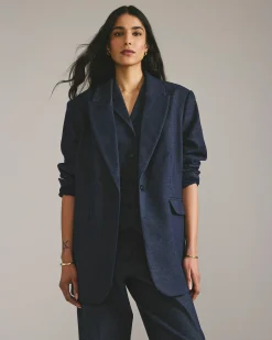 Percy Denim Look Blazer Dark Indigo