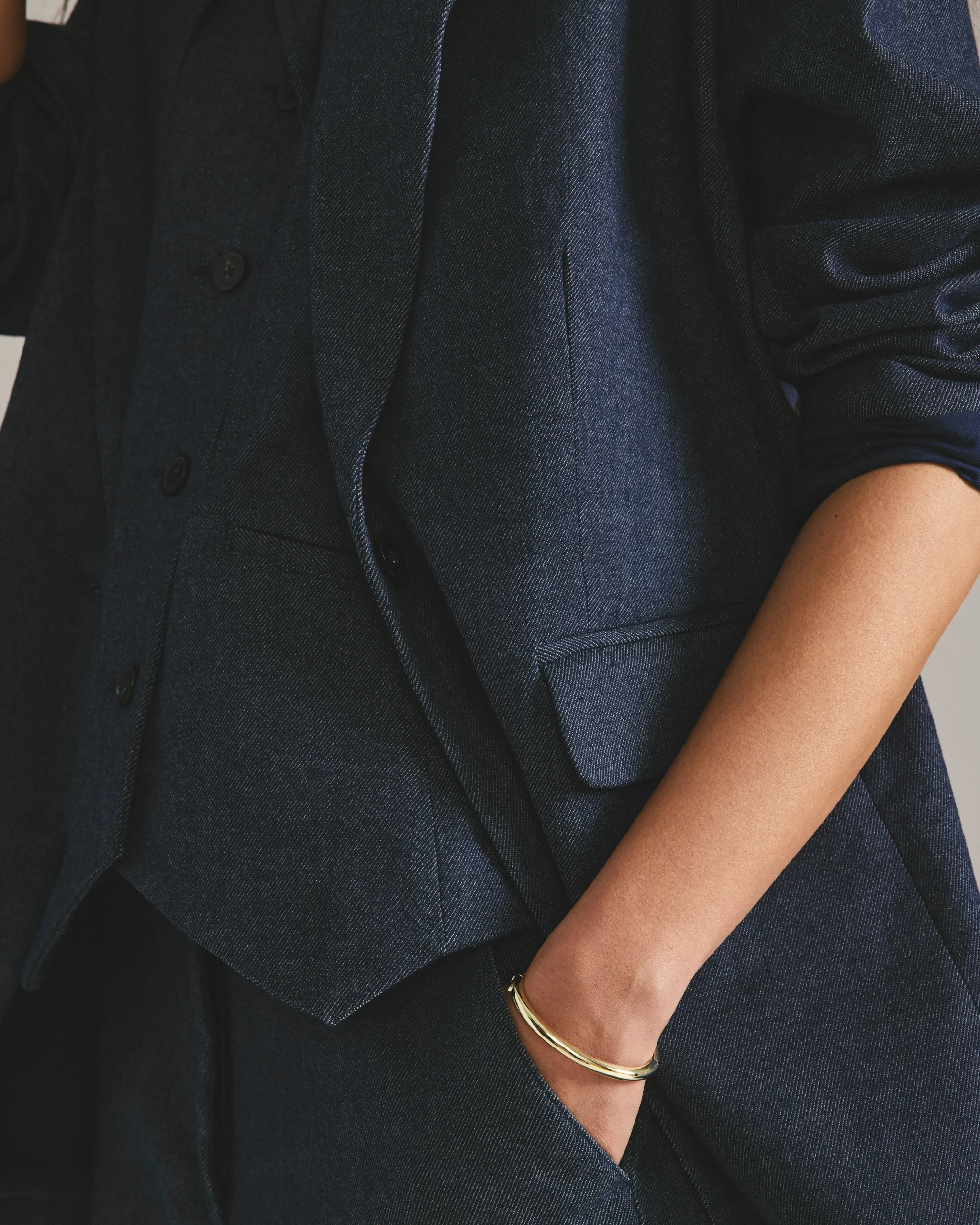 Percy Denim Look Blazer Dark Indigo