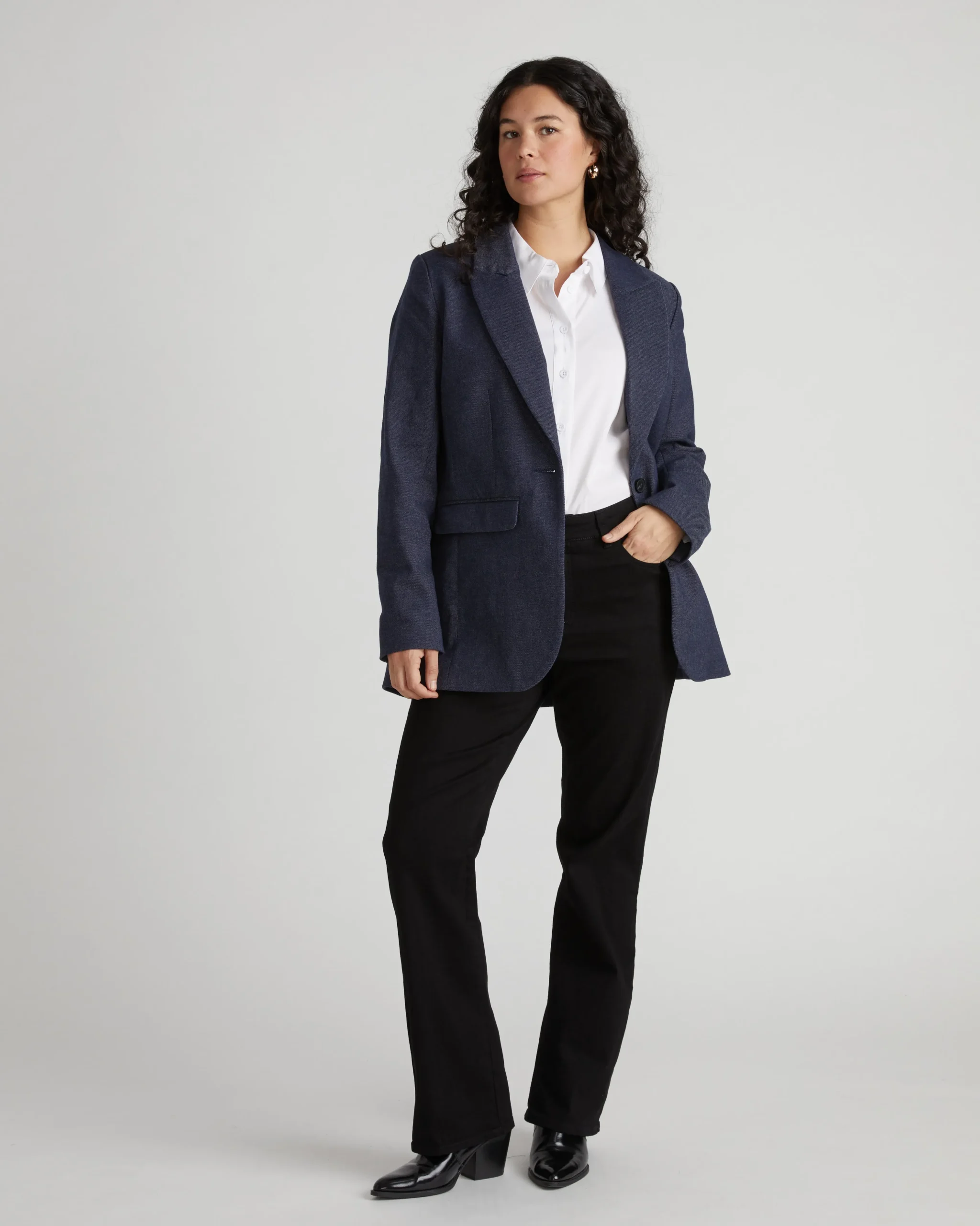 Percy Denim Look Blazer Dark Indigo