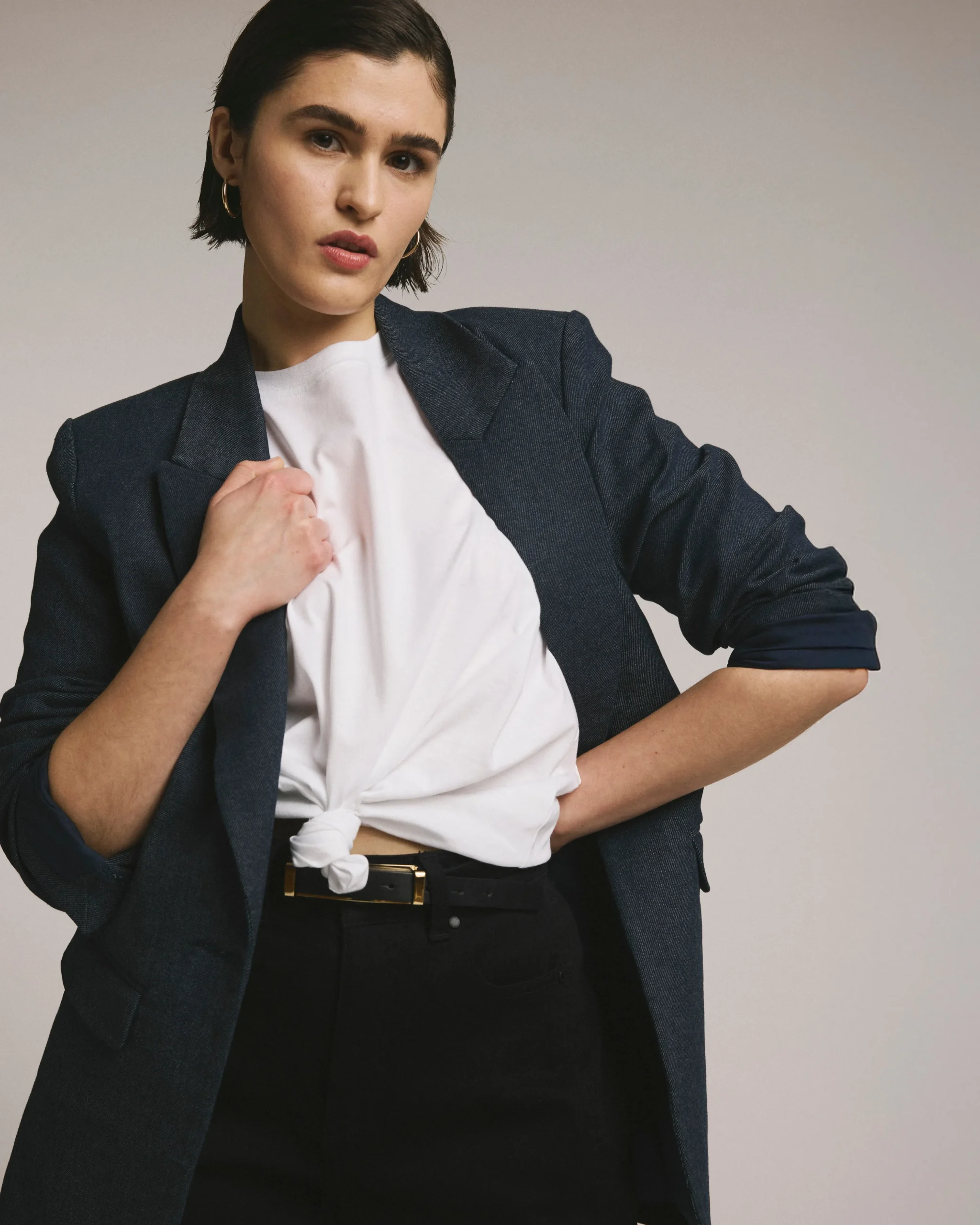 Percy Denim Look Blazer Dark Indigo