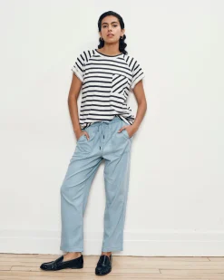 Perfect Tencel Chambray Off-Duty Pants Morning Blue