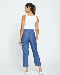Perfect Tencel Chambray Off-Duty Pants Midnight Blue