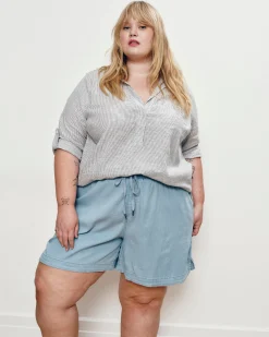 Perfect Tencel Chambray Shorts Morning Blue