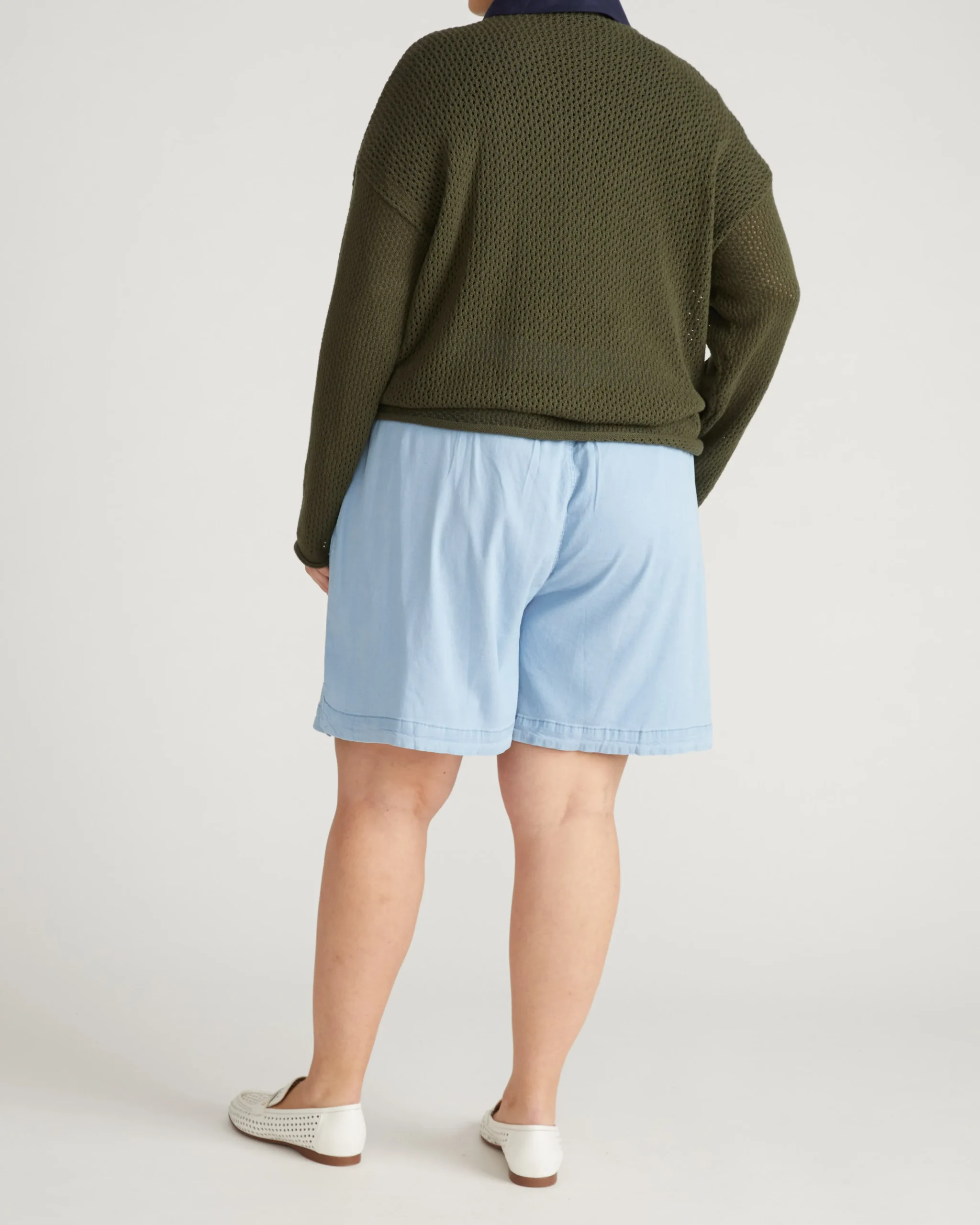 Perfect Tencel Chambray Shorts Morning Blue