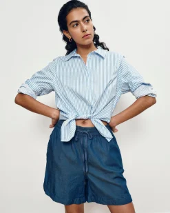 Perfect Tencel Chambray Shorts Midnight Blue