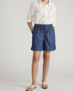 Perfect Tencel Chambray Shorts Midnight Blue