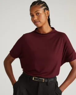 Petra Liquid Jersey Top Black Cherry