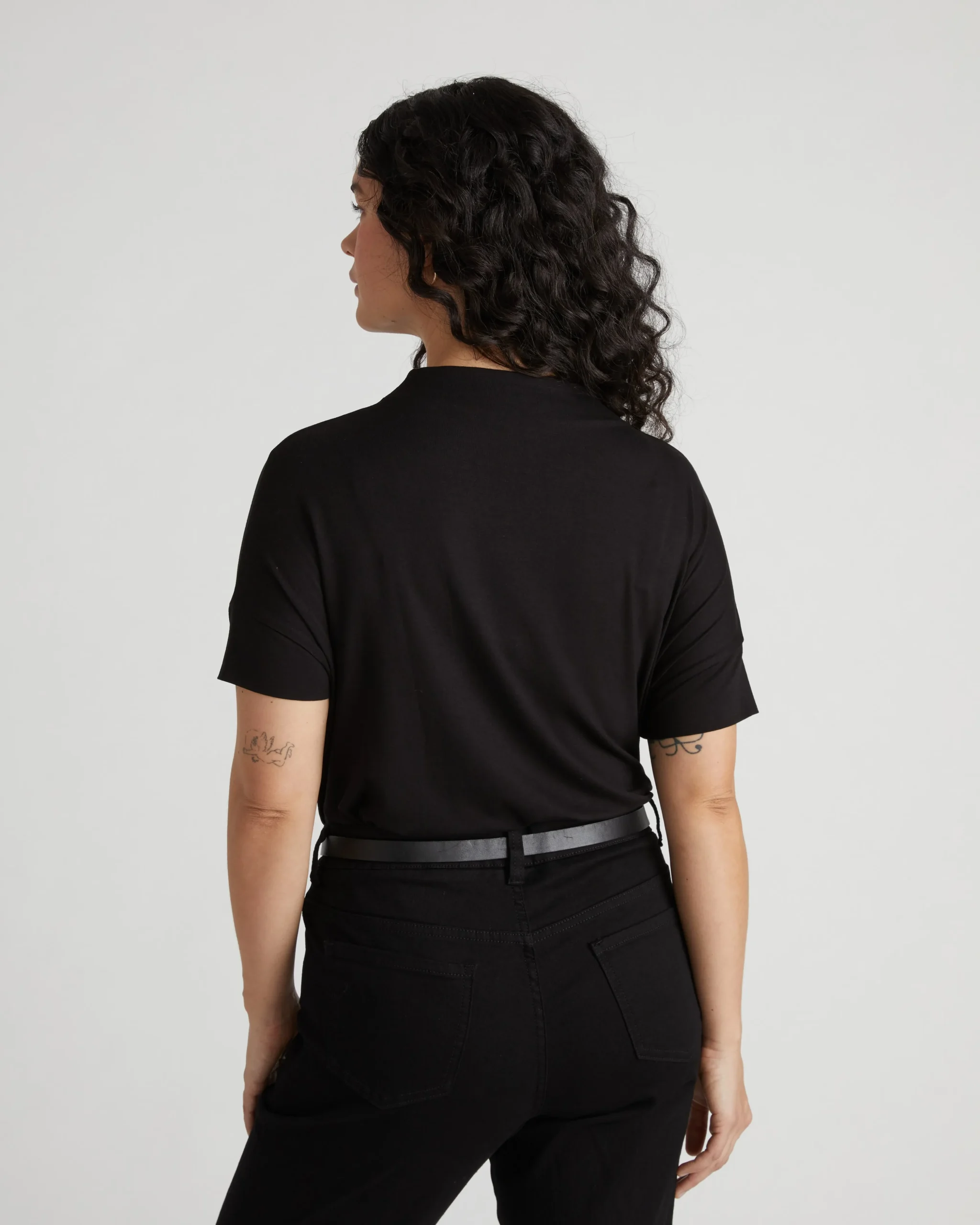 Petra Liquid Jersey Top Black