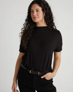 Petra Liquid Jersey Top Black
