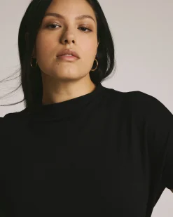 Petra Liquid Jersey Top Black