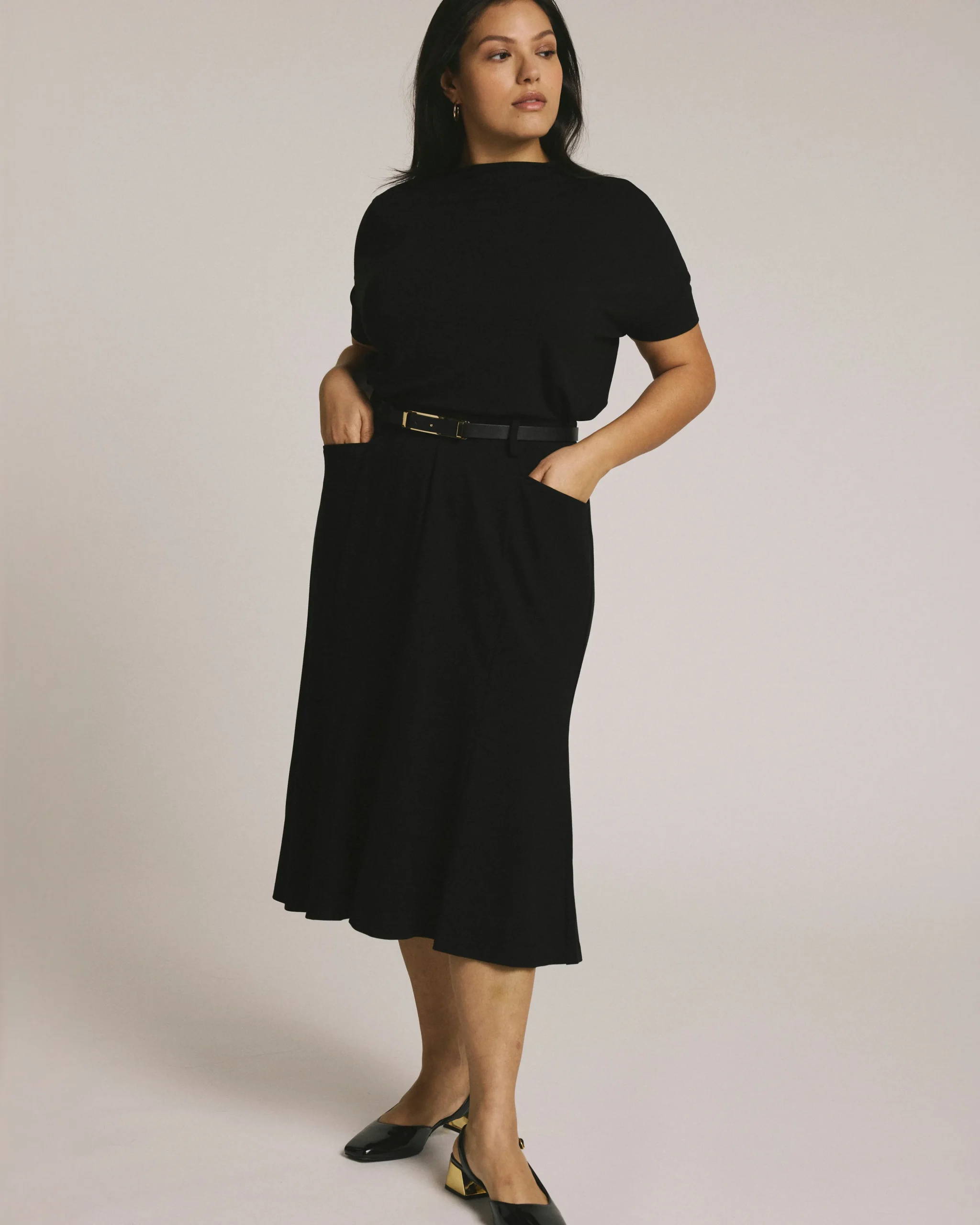 Petra Liquid Jersey Top Black