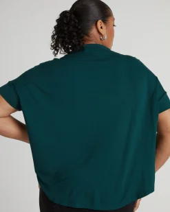 Petra Liquid Jersey Top Forest Green