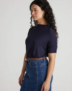Petra Liquid Jersey Top Midnight