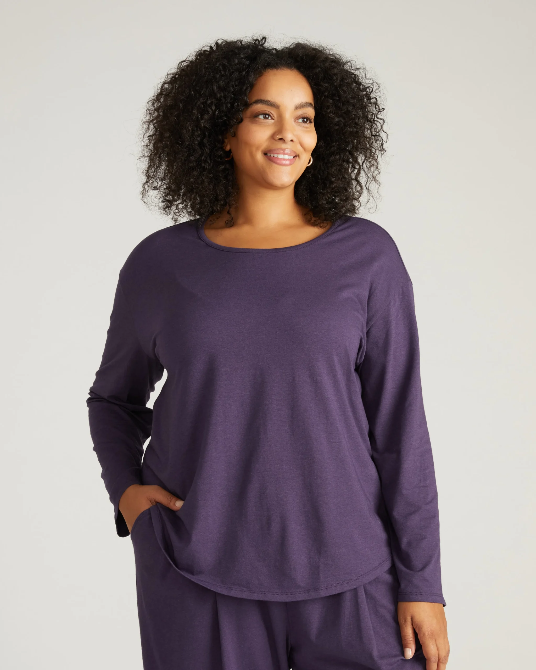 Pina Long Sleeve Lounge Tee Anthracite