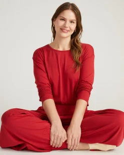 Pina Long Sleeve Lounge Tee Raspberry