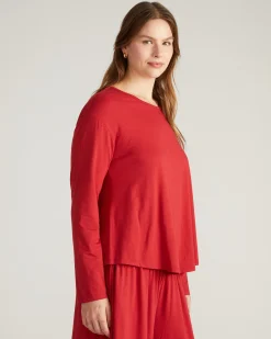 Pina Long Sleeve Lounge Tee Raspberry
