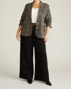 4 Pocket Ponte Blazer British Plaid