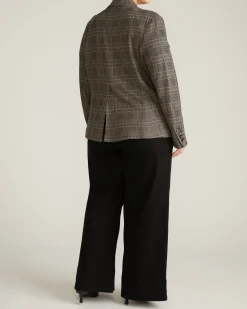4 Pocket Ponte Blazer British Plaid
