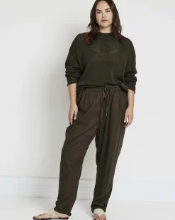 Positano Pointelle Mock Neck Sweater Camo