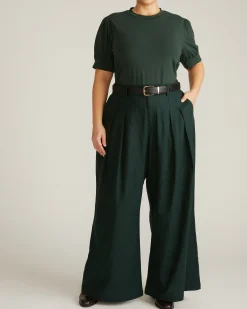 Pouf Sleeve Tee Forest Green
