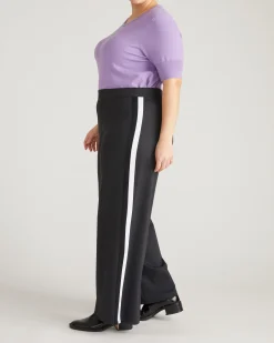 PowerPonte Denim Stephanie Pants Charcoal with Black/White Stripe