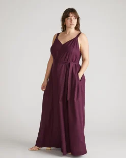 Promenade Linen Blend Jumpsuit Acai
