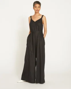 Promenade Linen Blend Jumpsuit Black