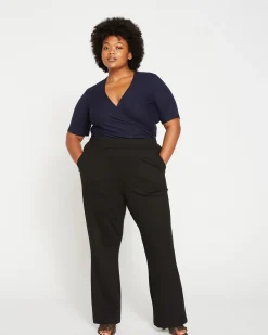 Pull On Bootcut Ponte Pants Black