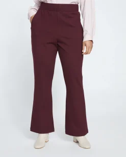 Pull On Bootcut Ponte Pants Black Cherry