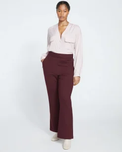 Pull On Bootcut Ponte Pants Black Cherry