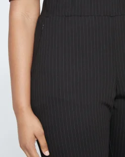 Pull On Bootcut Ponte Pants Slate Pinstripe