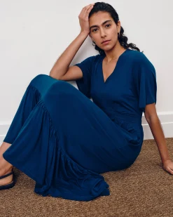 Ravello Liquid Jersey Dress Blue Teal