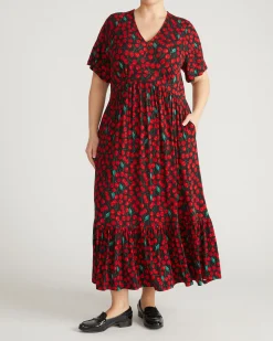 Ravello Liquid Jersey Dress Very Cherry Print