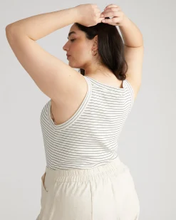 Roitfeld Ribbed Tank Black Microstripe