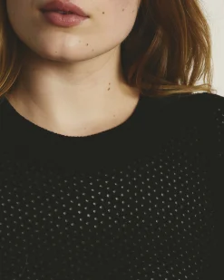 Rosie Pointelle Sweater Top Black