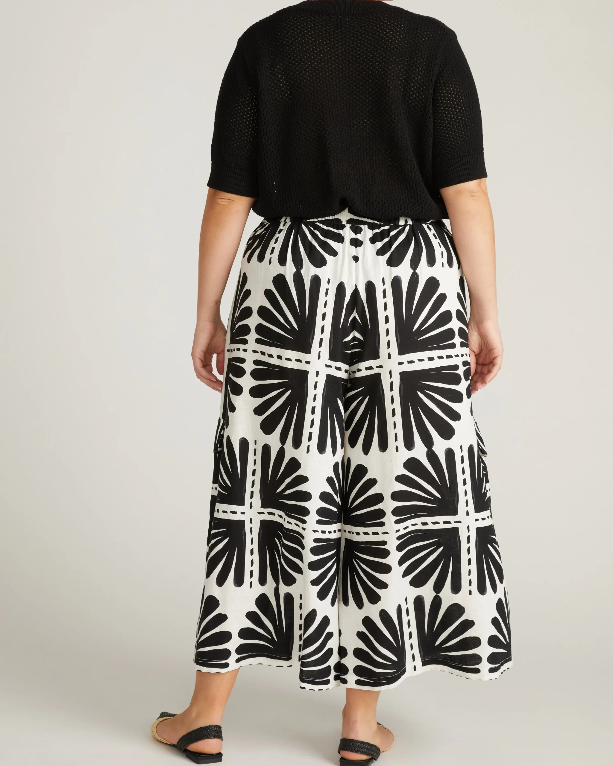 Rosie Pointelle Sweater Top Black