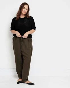 Rosie Pointelle Sweater Top Black
