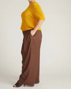 Rosie Pointelle Sweater Top Goldenrod