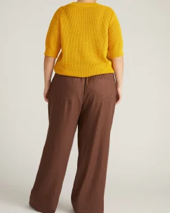 Rosie Pointelle Sweater Top Goldenrod