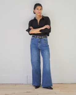 Roxy Relaxed Bootcut Jeans Anzio Blue