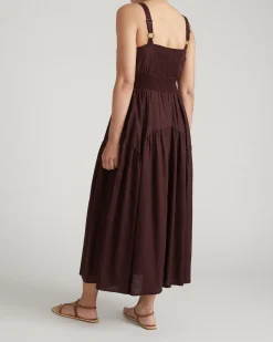 Ruby Smocked Linen Blend Sundress Brulee
