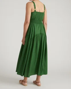 Ruby Smocked Linen Blend Sundress Jardin