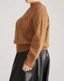 Safiya Cable Knit Sweater Classic Camel