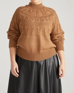 Safiya Cable Knit Sweater Classic Camel