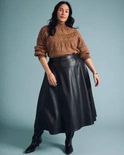 Safiya Cable Knit Sweater Classic Camel