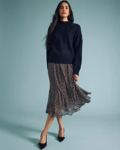 Safiya Cable Knit Sweater Midnight